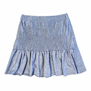Blue Blush Size Small Heather Gray Smocked Waist Stretchy Short Skirt